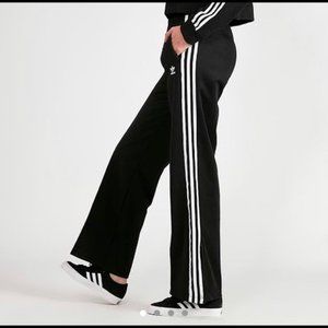 Adidas Track Pants Straight Leg Black, 3 white stripes